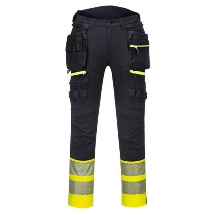 DX445 - Portwest Hi-Vis Class 1 Holster lengőzsebes munkavédelmi jóláthatósági derekasnadrág Sárga/Fekete