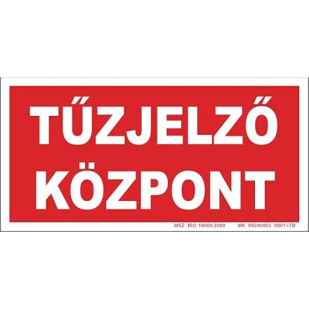 Tűzjelző központ tábla, utánvilágító TB-02149