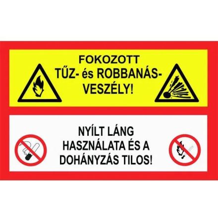 Tűz- és robbanásveszély tábla, utánvilágító TB-02703