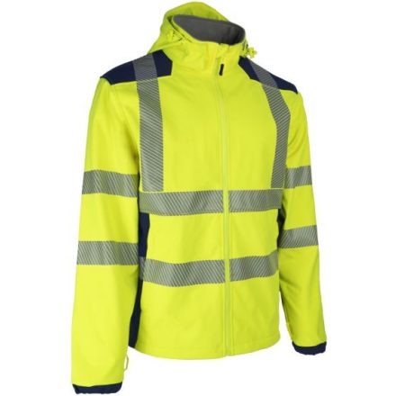 NEBULO FLUO SÁRGA/SÖTÉTKÉK SOFTSHELL KABÁT_L