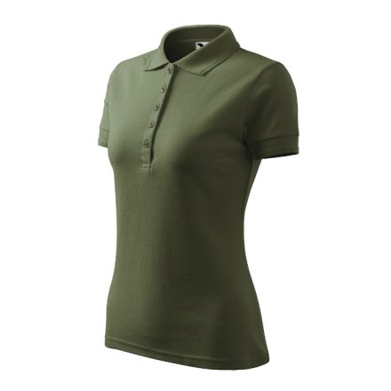 Pique Polo galléros póló női khaki XS