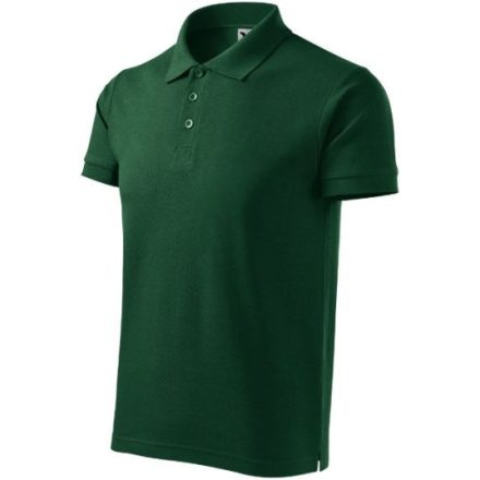 Cotton Heavy galléros póló férfi dark green S