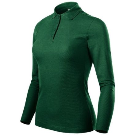 Pique Polo LS galléros póló női dark green M