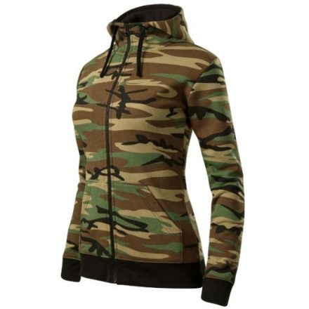 Camo Zipper felső női barna terepszín XS