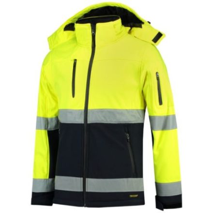 Bi-color EN ISO 20471 Softshell softshell kabát unisex fluoreszkáló sárga M