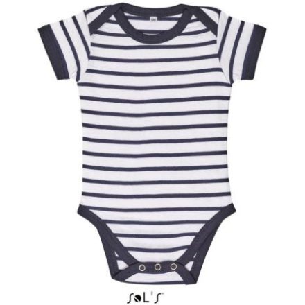 SOL'S SO01401 SOL'S MILES BABY - STRIPED BODYSUIT 12/18M